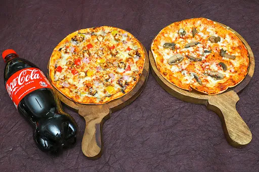 Bbq Paneer And Peppy Mushroom Pizza