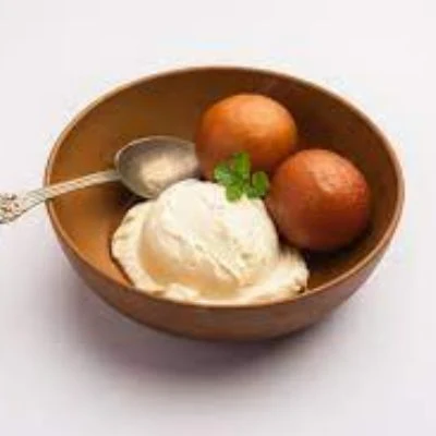 Gulab Jamun With Ice Cream