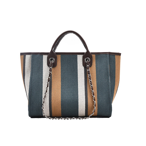Title 10, Dames gestreepte textuur draagbare ketting tas,...