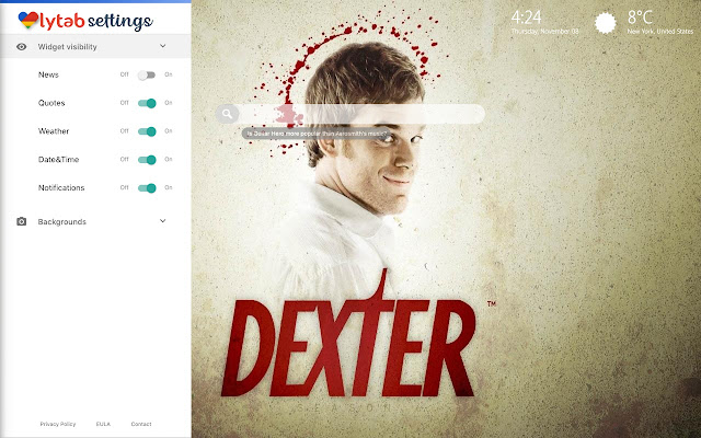 Dexter HD Wallpaper New Tab Theme