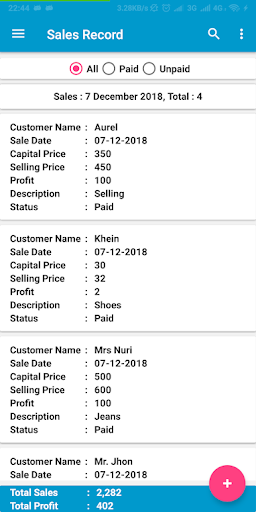 Simple Sales Record Pro No Ads