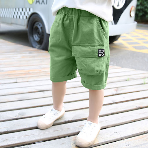 Title 6, Solid Color Boys Thin Loose Cropped Cargo Trou...