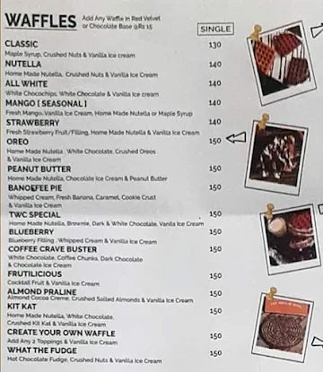 The Waffle Studio menu 