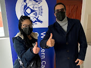 New home owner Belinda Brink with Western Cape human settlements MEC Tertuis Simmers during the handover of the Flisp homes on August 27 2021. 