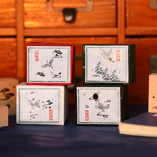 Title 6, Mr. Paper Wooden Seal Set Huahegui Series Handb...