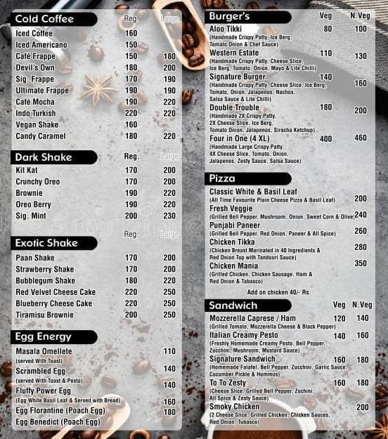 The Sardar Saab Cafe menu 