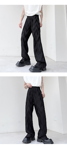 Title 9, Mens Jacquard Dropped Pleated Wide Leg Pants, ...