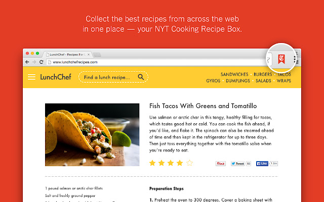 NYT Cooking chrome extension