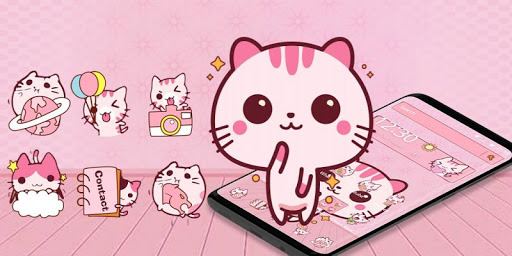 Download Cute Pink Kitty Theme Kawaii Sweet icon on PC & Mac with