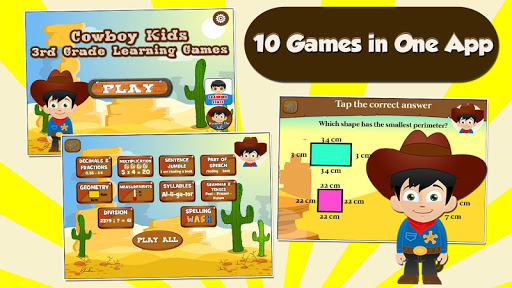 免費下載教育APP|Cowboy Kids 3rd Grade Games app開箱文|APP開箱王