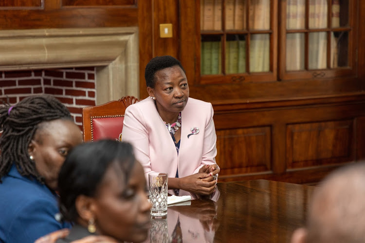 First Lady Rachael Ruto during a meeting with Zabron singers at Statehouse on Wednesday, September 14, 2022.