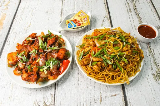 Chilli Chicken Dry + Chicken Noodles