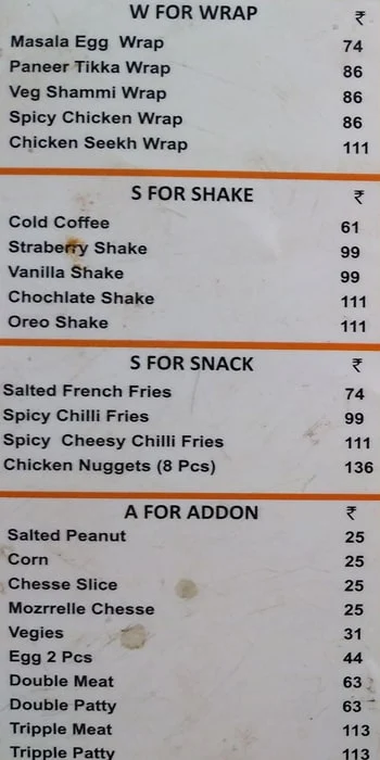 Foodjaan menu 