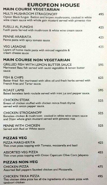 Lighthouse 13 menu 