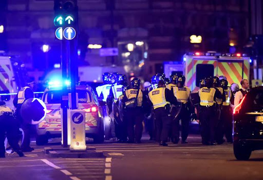 Police attend to an incident on London Bridge in London, Britain, June 3, 2017.