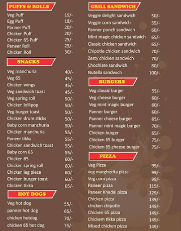 Citizen Bakers menu 