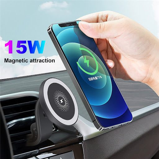 Title 4, 15W Wireless Magnetic Car Charger Phone Holder ...