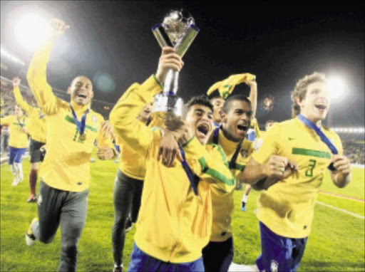 EXTRA-TIME EDGE: Brazil players celebrate after defeating Portugal in the Fifa U-20 World Cup final in Bogota, Colombia, on Saturday. PHOTO: REUTERS