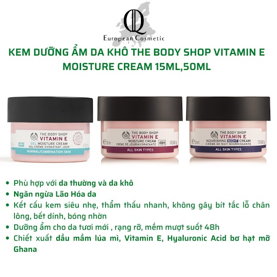 Kem Dưỡng Ẩm, Chống Lão Hoá The Body Shop Vitamin E Moisture Cream 50Ml