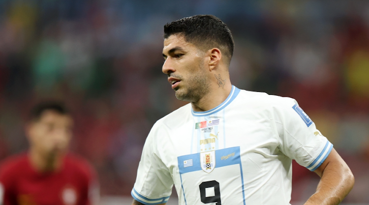 Luis Suarez of Uruguay looks on during the Fifa World Cup Qatar 2022 Group H match between Portugal and Uruguay at Lusail Stadium on November 28 2022 in Lusail City, Qatar. Picture: GETTY IMAGES/FRANCOIS NEL