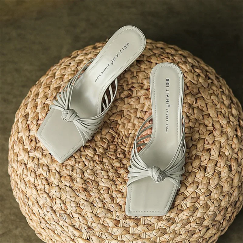 Title 4, Sandalias de mujer estilo francés retro para ex...