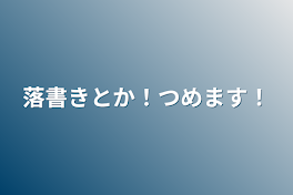 落書きとか！つめます！