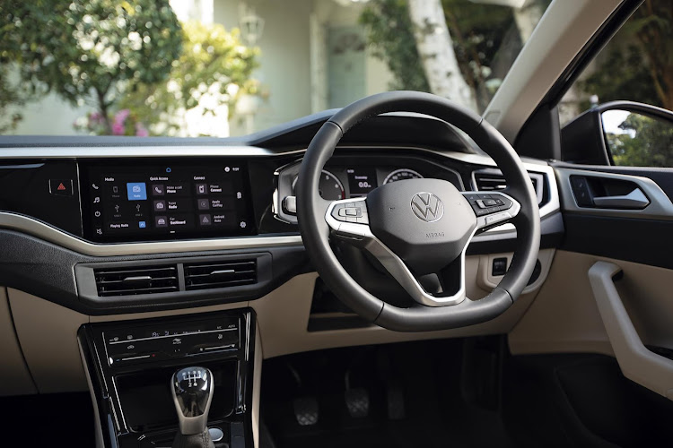 The Polo sedan offers a premium dual-tone interior, dual-tone seat upholstery and premium touch surfaces.