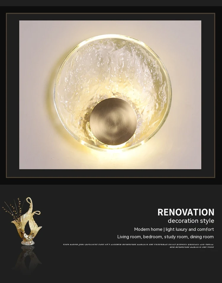 Title 4, Luminária de parede de cristal e cobre moderna ...