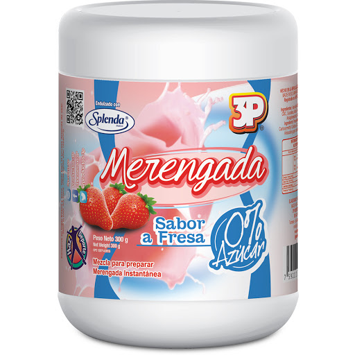 //Merengada 3P con Splenda sabor a fresa 300Gr  