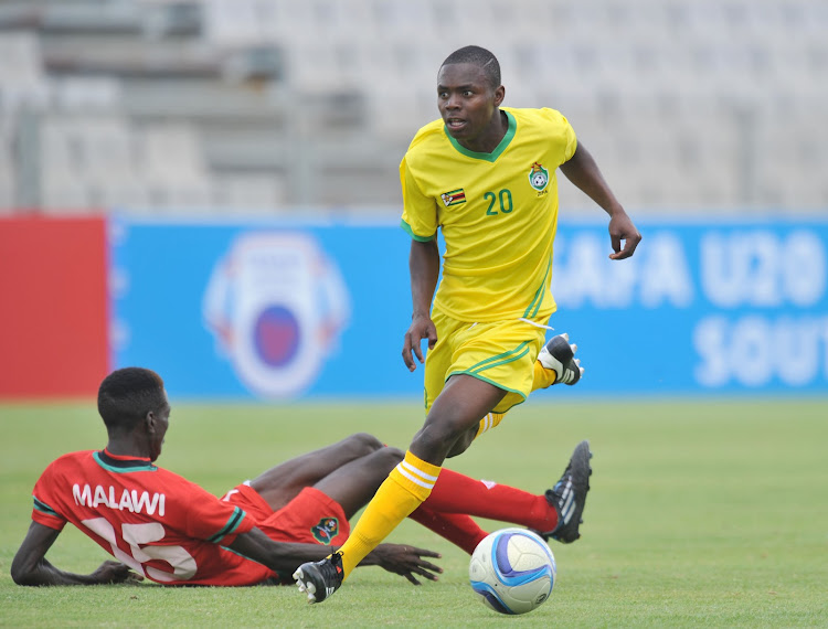 A file photo of Zimbabwe teenage star Clive Rupiya during the Cosafa U20 Youth Championship match against Malawi at Moruleng Stadium, Rusternburg South Africa.