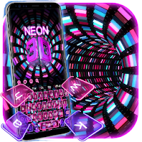 3D Neon Light Hologram Keyboard Theme