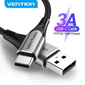 Dây Cáp Sạc Vention 3A Đầu Usb Type C Sạc Nhanh Cho Điện Thoại Samsung Huawei Android