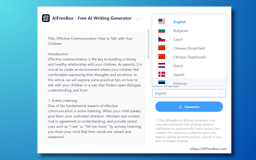 Free Best AI Writing Generator - AIFreeBox