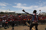 The EFF siyabonga rally under way at Durban People's Park.