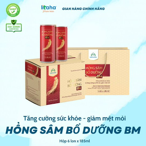 Hồng Sâm Bổ Dưỡng BM- Bồi bổ sức khỏe, giảm mệt mỏi- Hàng chính hãng BIMIPharma 6 lon/Hộp_LITAHA