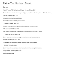 Zaika - The Northern Street menu 1