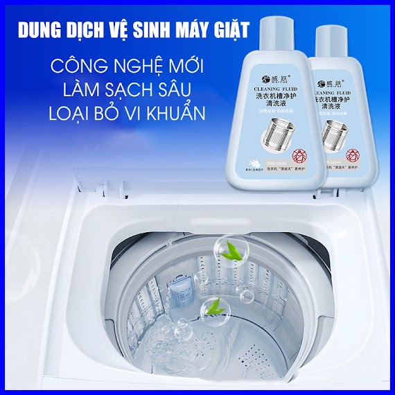 Tẩy Lồng Máy Giặt - Nước Vệ Sinh Lồng Giặt Chuyên Sử Dụng Cho Các Loại Máy Giặt Lồng Đứng, Lồng Ngang Và Lồng Nghiêng.