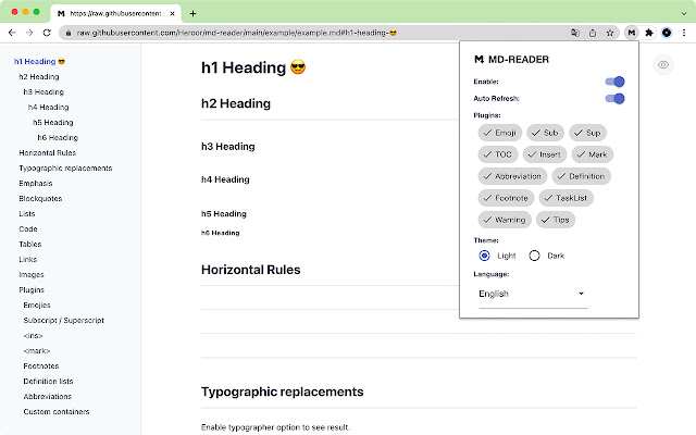 MD Reader chrome extension