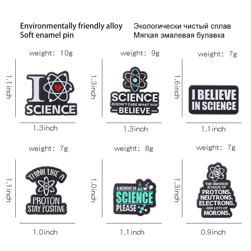 Alphabet Series Alloy Brooch Ins I Science Geometric Badge. A stylish accessory perfect for showing your love for scienc