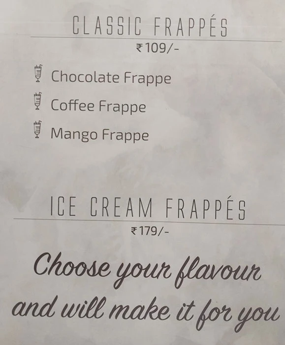 Brain Freeze Ice Cream & Desserts menu 