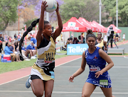 Sanelisiwe Ntobela of Johannesburg in action against Cape Town on day one of the 2023 SPAR National Netball Championships at the Hoërskool Rustenburg on Monday.