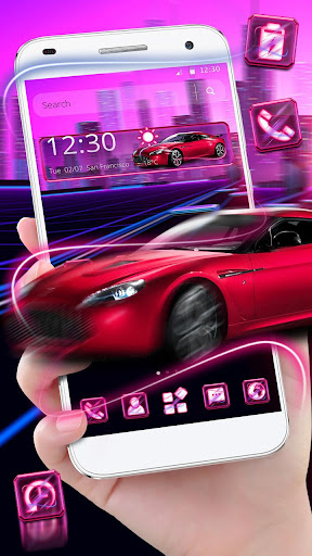 Red Neon Sport Car Theme