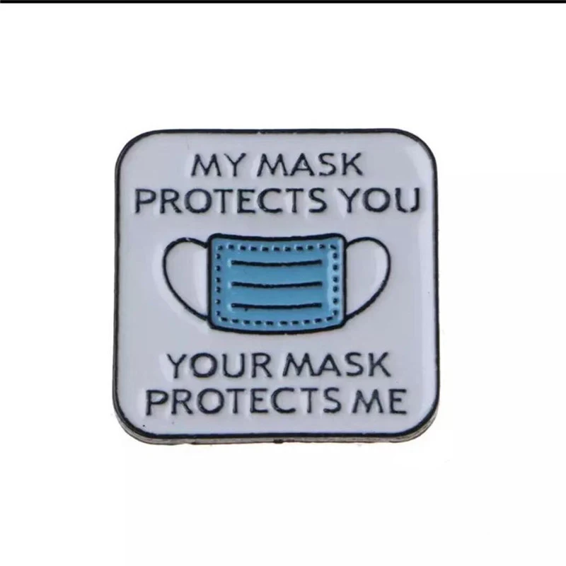 Mask Badge Nieuwe Persoonlijke Draagspeld. Draag uw mondkapje veilig en stijlvol. Personaliseer uw kleding en druk uzelf uit.