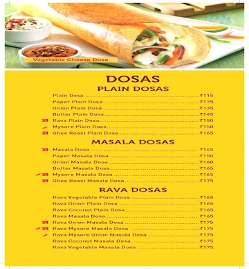 Sagar Ratna menu 