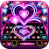 Thème de clavier Neon Lights Heart icon