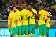 Bafana Bafana players during the 2018 FIFA World Cup, Qualifier match between South Africa and Senegal at Peter Mokaba Stadium on November 10, 2017 in Polokwane, South Africa.