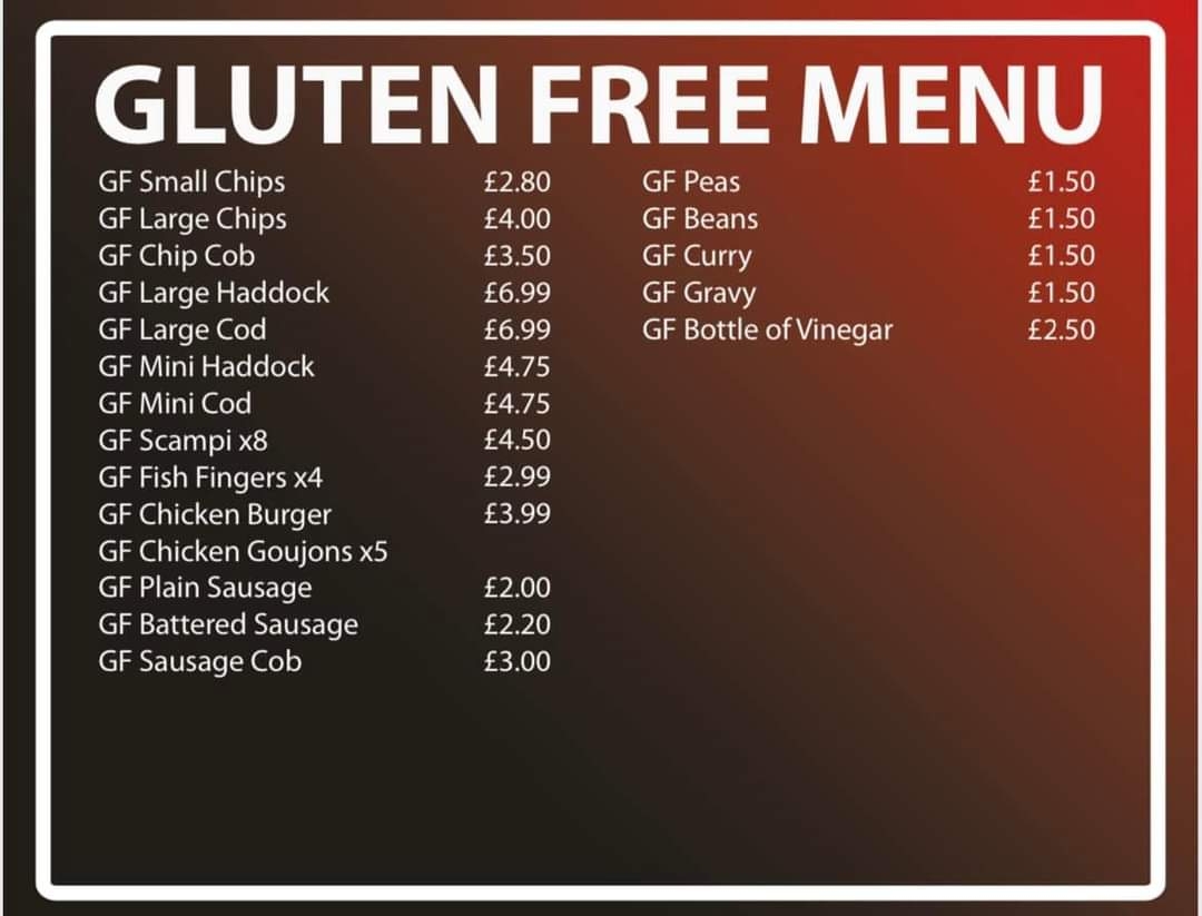 Gluten Free Menu