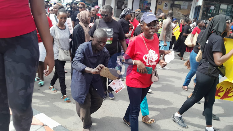 March against femicide on the Mombasa streets that started from Moi Avenue streets (Mapembeni) to Tonoka social hall on January 27, 2024.