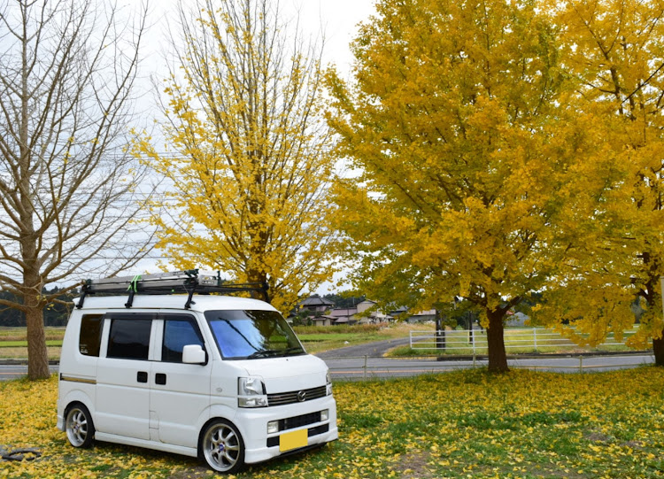 エブリイバンの＃山道ドライブ・小湊鐵道・NikonD5300・紅葉と愛車・風が強くてカツラが飛んだ…に関するカスタム事例の投稿画像1枚目