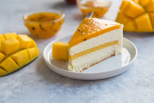 Mango Cold Cheesecake Slice